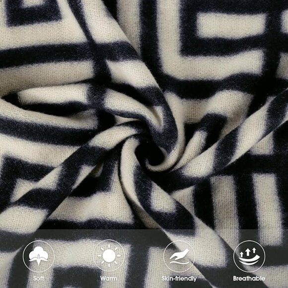 Geometry Beige Woman's Scarf - Picture 3 of 5